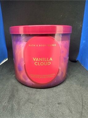 🆕 Bath & Body Works ☁️Vanilla Cloud ☁️3 wick Candle ✨unused, discontinued✨